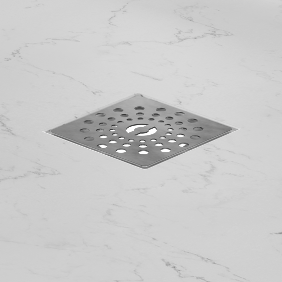 Linie Lido douchebak 120 x 90 cm composietmarmer witte marmer look leisteenstructuur