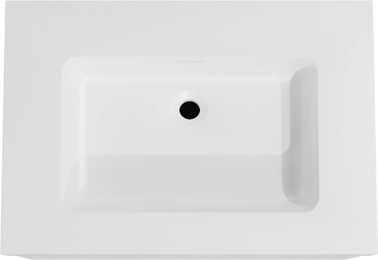 Storke Edge zwevend badkamermeubel 75 x 52 cm mat wit met Mata High enkele wastafel in solid surface mat wit