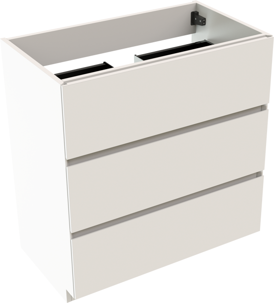 Storke Edge staande wastafelonderkast 80 x 46 cm mat wit 3 lades