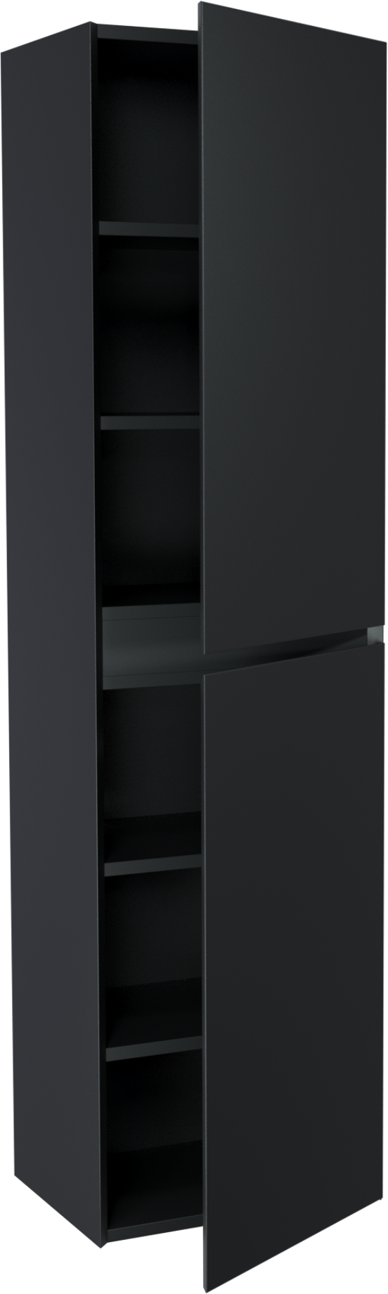 Balmani Mitra/Idra Badhochschrank: Hängend, Schwarz matt, 45 x 35 x 169 cm