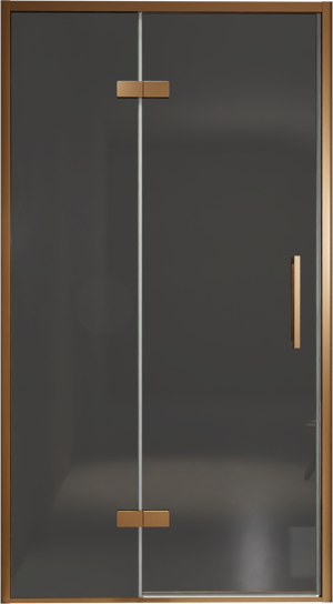 Balmani Senses Design douche draaideur links 120 cm x 210 cm Rookglas, Brushed Rosegold profielen, met coating