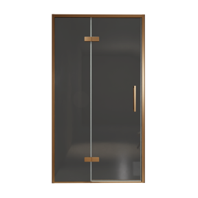 Balmani Senses Design Dusche Drehtür, Links, 120 cm x 210 cm, Rauchglas, Profil Brushed Rosegold