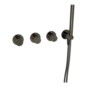 Blaufoss Pavilion Thermostat-Duscharmatur: Unterputz, Brushed Gunmetal, Einbauelement inklusive