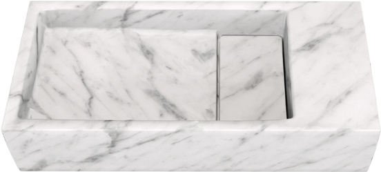 Balmani Mood Handwaschbecken: Carrara-Marmor, 45 x 20 cm
