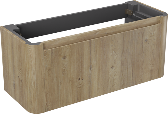Storke Soft  hängendes möbelstück Waschtischunterschränke 120 x 46 cm Eiche rau 2 Schubladen