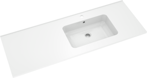 Linie Vano asymmetrisch rechtse wastafel glanzend composiet marmer 120 x 46 cm