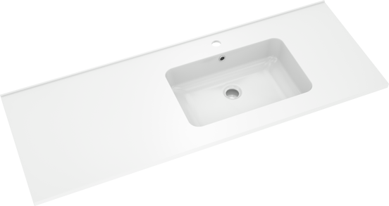 Linie Vano asymmetrisch rechtse wastafel glanzend composiet marmer 120 x 46 cm