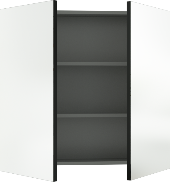 Linie Montro Spiegelschrank Bad: 80 x 75 cm, Schwarz matt