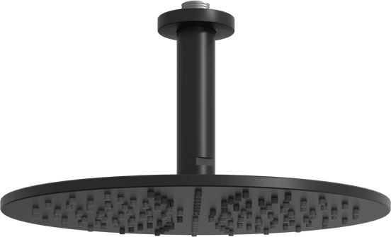 Blaufoss Round 300 ronde regendouchekop met plafondsteun 30 cm mat zwart