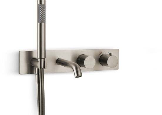 Blaufoss Round robinet baignoire encastré avec douchette CoolMetal brossé