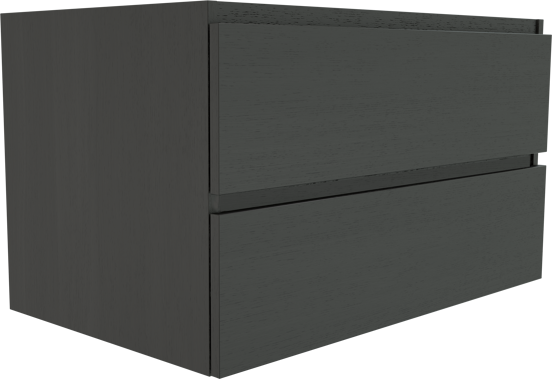 Balmani Lucida zwevende wastafelonderkast 90 x 55 cm zwarte eik 2 lades