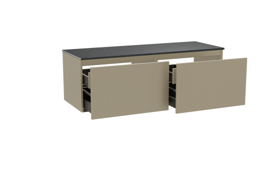 Balmani Sfera meuble salle de bains suspendu 150 x 55 cm dune avec Stretto tablette simple ou double en granit noir