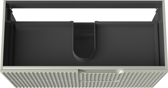 Linie Ribbo zwevende wastafelonderkast 100 x 46 cm greige 2 lades