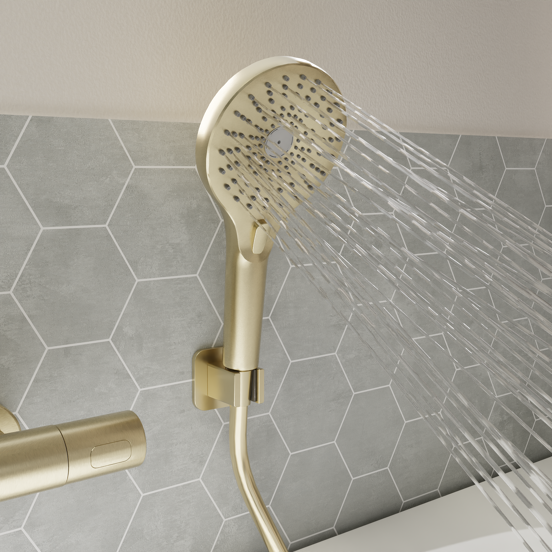 Blaufoss Onos Handbrause 3 Strahlfunktionen Brushed Champagner Gold