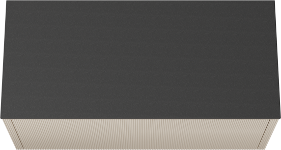 Balmani Eclips meuble salle de bains suspendu 120 x 55 cm Sandbeige avec Stretto tablette simple en Granit noir, Nervure droite symétrique verticale