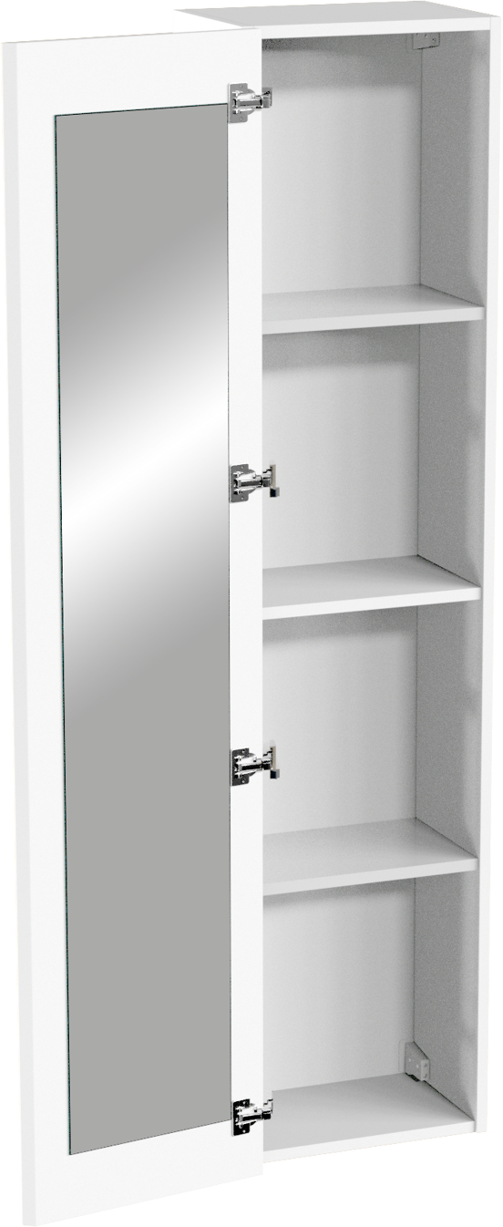 Storke Edge colonne salle de bains suspenduee avec miroir blanc mat 40 x 30 x 170 cm