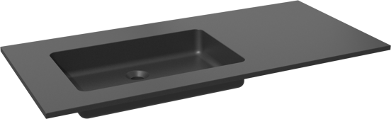 Storke Scuro plan vasque asymétrique à gauche quartz mat 110 x 52 cm combinaison armoire 35 cm