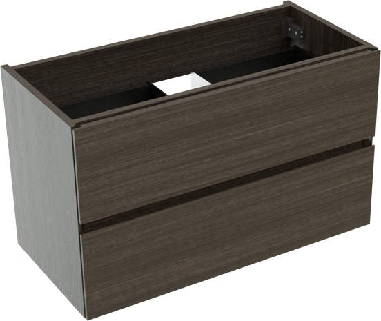 Storke Edge zwevende wastafelonderkast 80 x 40 cm donkere eiken 2 lades