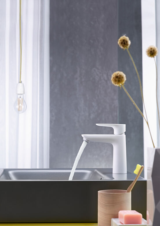 Hansgrohe Talis E 110 Coolstart wastafelkraan mat wit