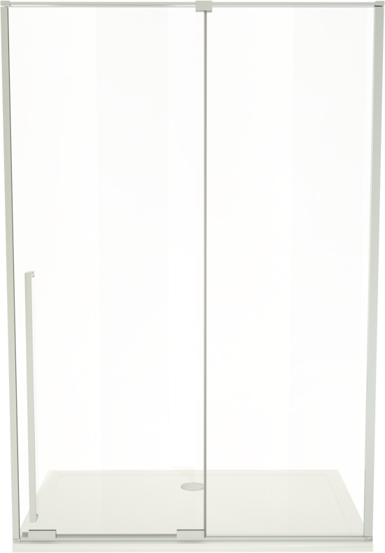 Luca Varess Stilus douche schuifdeur 140 x 200 cm helder glas glanzend chroom profiel