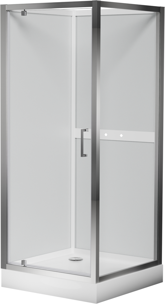 Luca Varess Talan douchecabine met draaideuren 90 x 90 cm helder glas mat chroom profiel