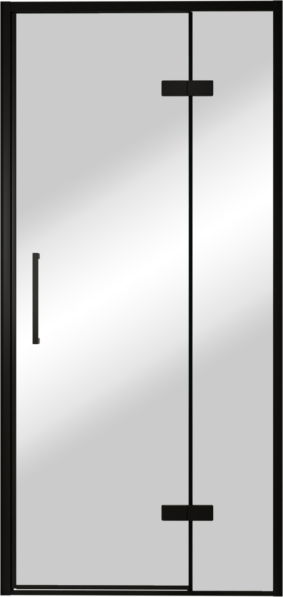 Balmani Senses Design porte pivotante à droite 100 cm x 210 cm verre Miroir Reflex, Profil noir