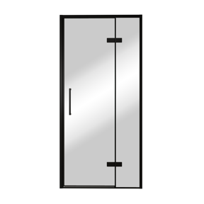 Balmani Senses Design douche draaideur rechts 100 cm x 210 cm Reflex spiegelglas, Zwarte profielen