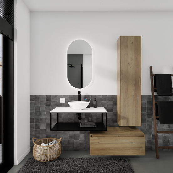 Storke Edge Modulo meuble sous-vasque suspendu 85 x 48 cm chêne brut 1 tiroir