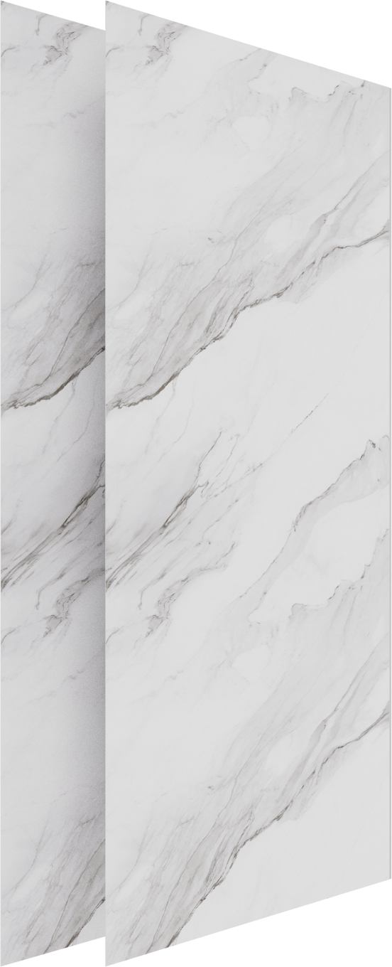 Luca Varess Suite Duschrückwand Set 2 x 120 x 260 cm, SPC, Marble white