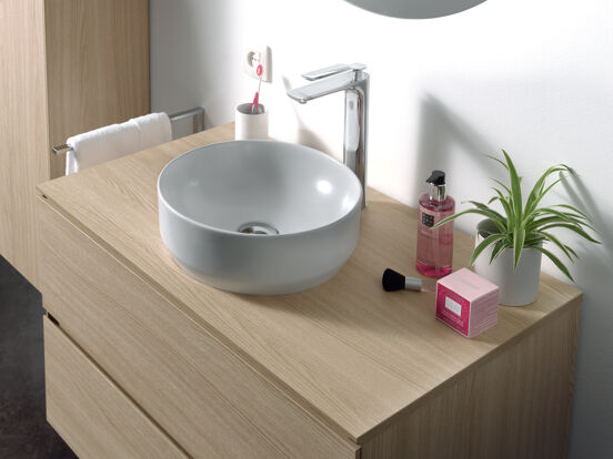 Luca Varess Perla vasque à poser porcelaine blanc brillant rond Ø 34 cm