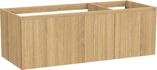 Balmani Idra zwevende wastafelonderkast 135 x 55 cm asymmetrisch links fineer natuur eik 4 lades