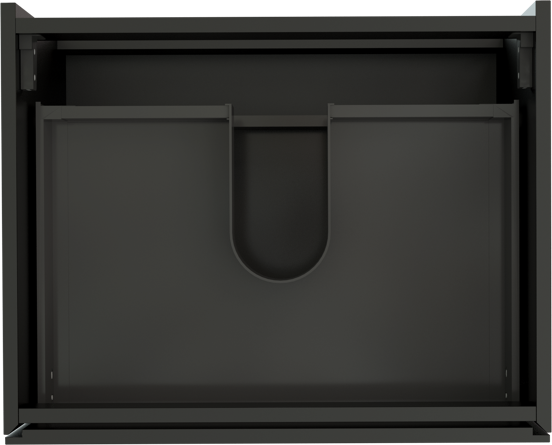 Storke Edge hängender Waschbeckenunterschrank: 65 x 52 cm, Schwarz matt, 2 Schubladen
