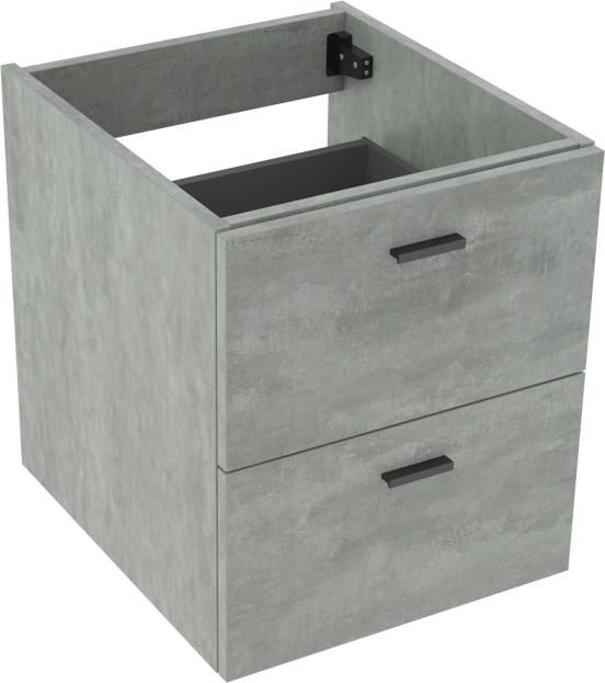 Artis concrete grey basin cab. 2 drawers 45cm