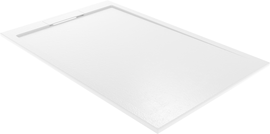 Balmani Indus receveur de douche 140 x 90 cm marbre composite blanc mat structure en ardoise