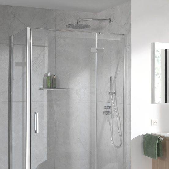 Blaufoss Round 300 tête de douche ronde avec support mural 30 cm chrome brillant