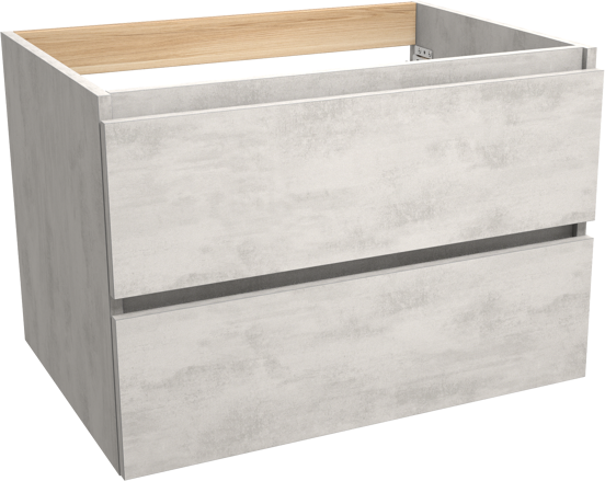 Balmani Lucida zwevende wastafelonderkast 75 x 55 cm beton zilvergrijs 2 lades