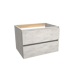 Balmani Lucida hängender Bad-Unterschrank, 75 x 55 cm, Beton silbergrau, 2 Schubladen