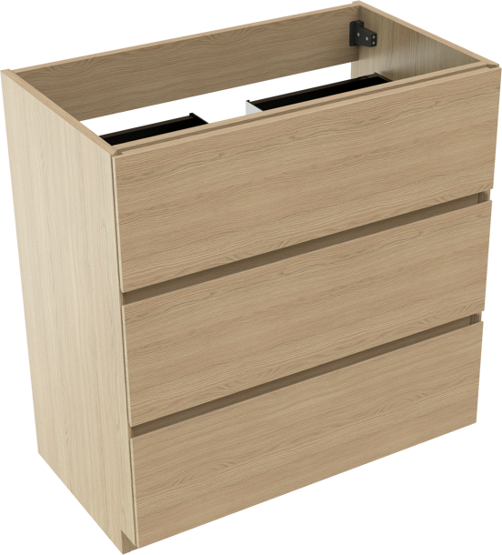 Storke Edge staande wastafelonderkast 80 x 46 cm natuur eik 3 lades