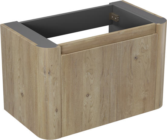 Storke Soft  hängendes möbelstück Waschtischunterschränke 80 x 46 cm Eiche rau 2 Schubladen