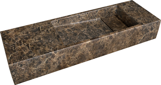 Balmani Mood Handwaschbecken: Dark Emperador Marmor, 65 x 20 cm