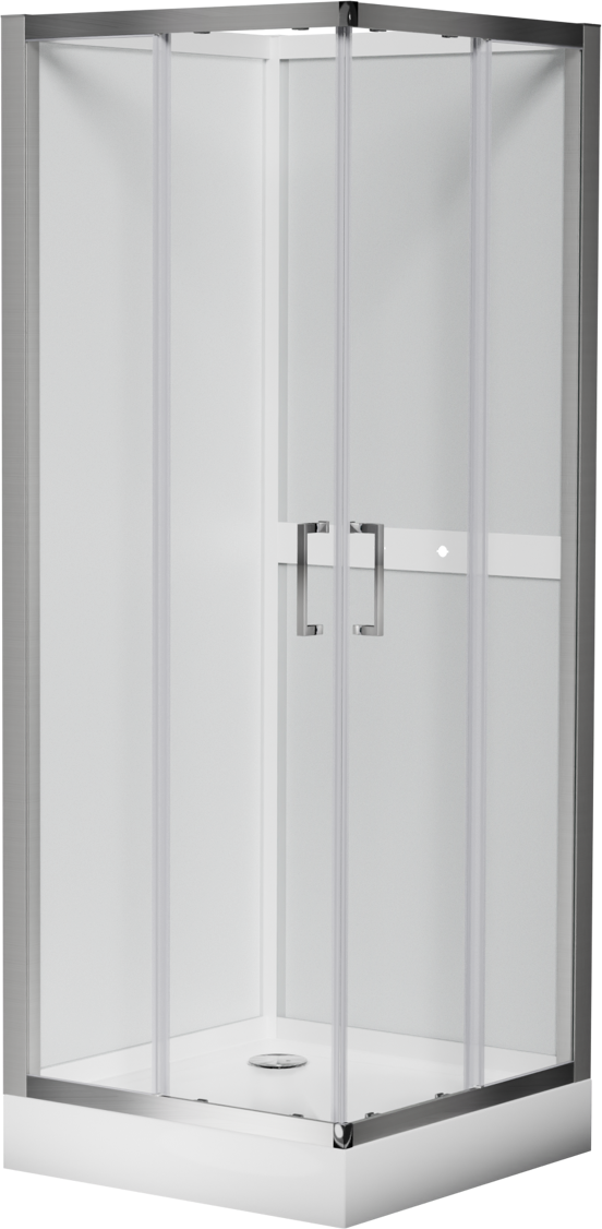 Luca Varess Talan cabine de douche avec portes coulissantes 80 x 80 cm verre transparent profil chrome mat