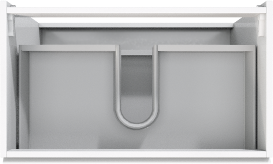 Storke Delta meuble sous-lavabo a poser 80 x 48 cm blanc brillant 3 tiroirs