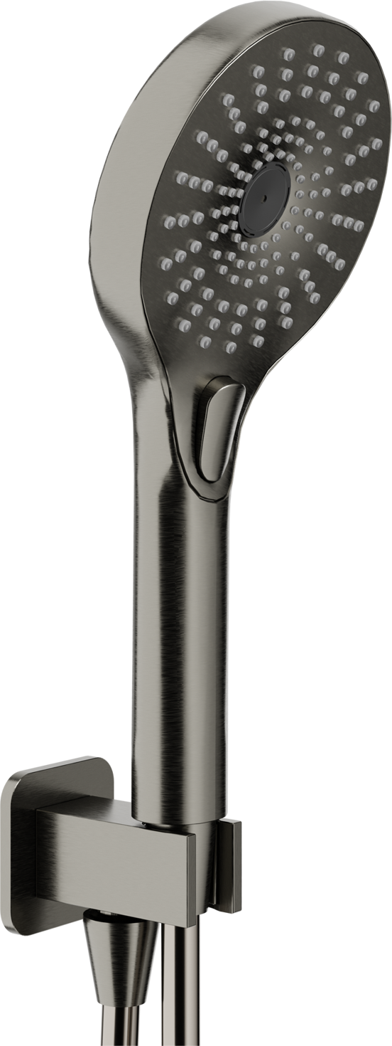 Blaufoss Onos set douchette avec coude de raccordement 3 fonctions de jet Brushed GunMetal