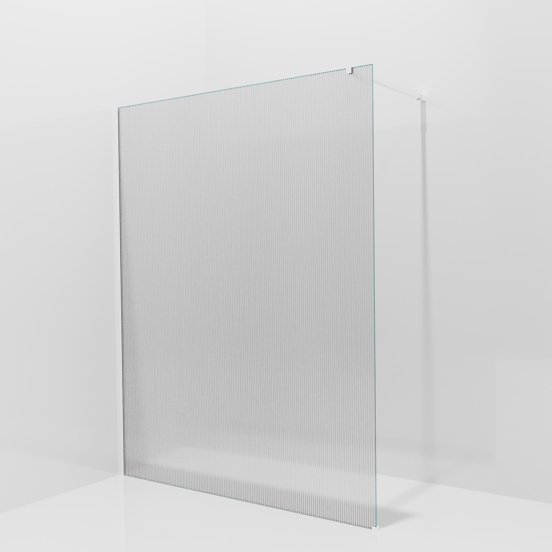 Balmani Modular inloopdouche: 160 x 200 cm, Ribs met coating, Mat witte profielen