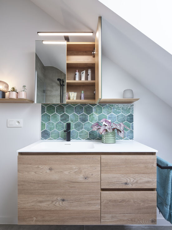 Storke Reflecta armoire de toilette 60 x 75 cm chêne brut