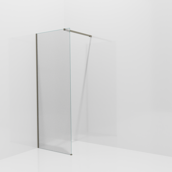 Balmani Modular inloopdouche: 80 x 200 cm, Ribs met coating, Steengrijs profielen