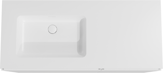Storke Edge meuble salle de bains à poser 120 x 52 cm blanc mat avec Mata plan vasque asymétrique à gauche en solid surface blanc mat