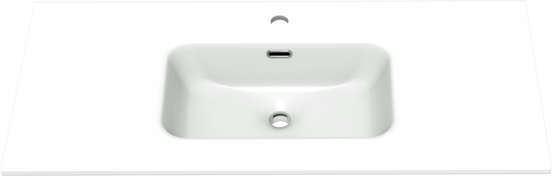 Linie Baro Einzelwaschtisch, weiß matte Porzellan, 100 x 46 cm
