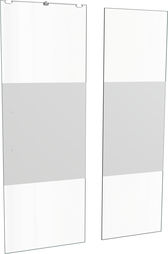Balmani Senses Design porte coulissante droite 140 cm x 210 cm verre transparent avec bande mate