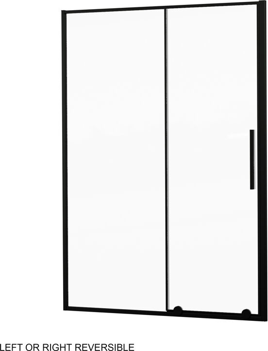 Luca Varess Morano douchecabine met schuifdeur en vaste zijwand 140 x 70 cm helder glas mat zwart profiel - deur